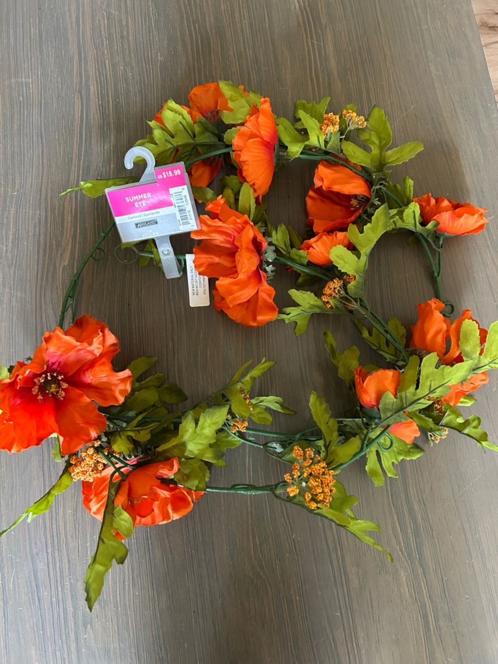 NWT Ashland Summer Orange Floral Garland